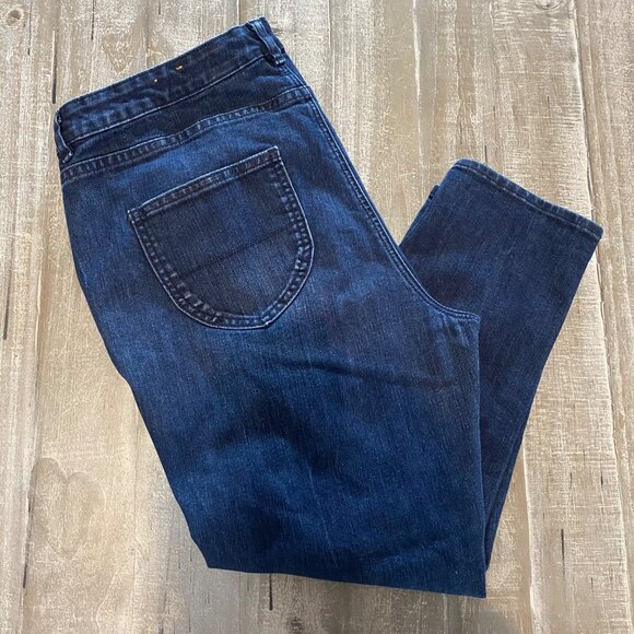 Coldwater Creek Womens Jeans Size 18 CroppedDark Wash Tapered Leg Stretch Denim - Picture 4 of 8